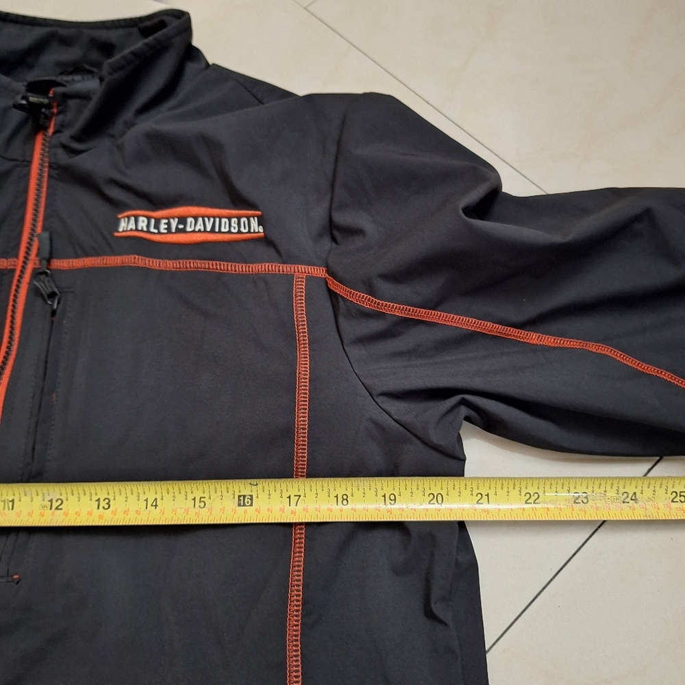 Harley-Davidson Men's Black Jacket with Orange Accents - Picture 9 of 11